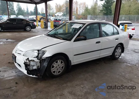 2004 Honda Civic Vp из США, поврежденный, VIN 2HGES16334H571962